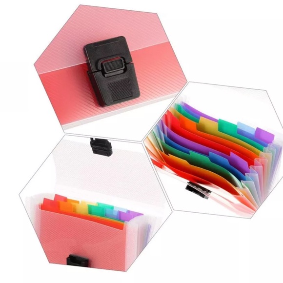 8 Pack Mini Document File A6 Rainbow Expanding File Folder 13 Pockets - Picture 6 of 7